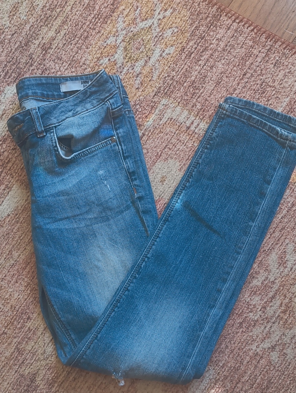 ANINE BING Distressed Skinny Jeans Women's Size 28/30 Blue Denim